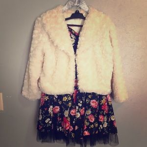 Faux fur mid arm jacket